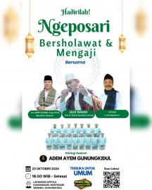 Ngeposari Bersholawat : Gus Wahid dan K.H Arif Gunadi, S.Ag, M.PdI siap meriahkan Lapangan Appolo